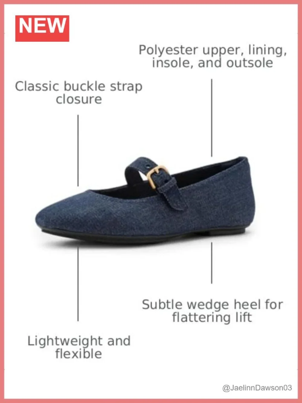 Women's FitFlop Denim Mary Jane Flats with Buckle - Polyester Upper, Low Wedge